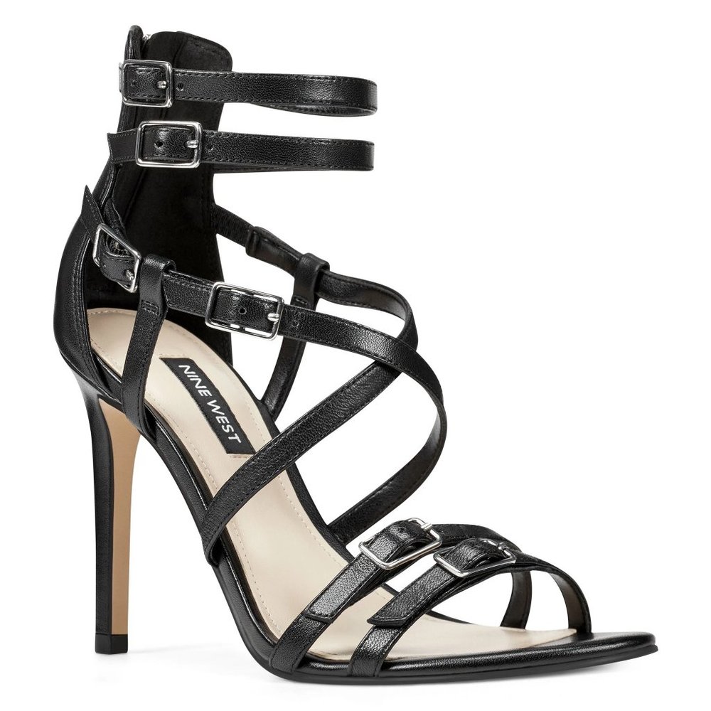 Nine West Imani Strappy Cage Gladiator Dress Sandals High Heels Shoes Stilettos
